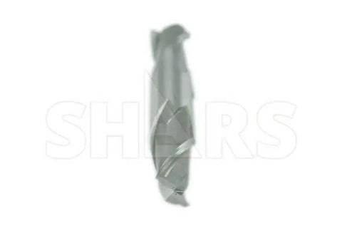 Side view of Seven Sixteenth Inch By One Half Inch HSS Two Flute Double End Center Cutting End Mill With Thirteen Sixteenths Inch Flute Length Right Hand Cut Thirty Degree Helix For Precise Milling And Metalworking For Real Shop Grade Performance.