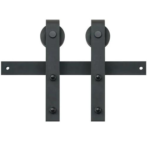 Eight Foot Sliding Barn Door Hardware Kit With 330 Lbs Capacity For A Single Door Fits 3.7 To 4.3 Feet Wide And 1.3 To 1.8 Inches Thick