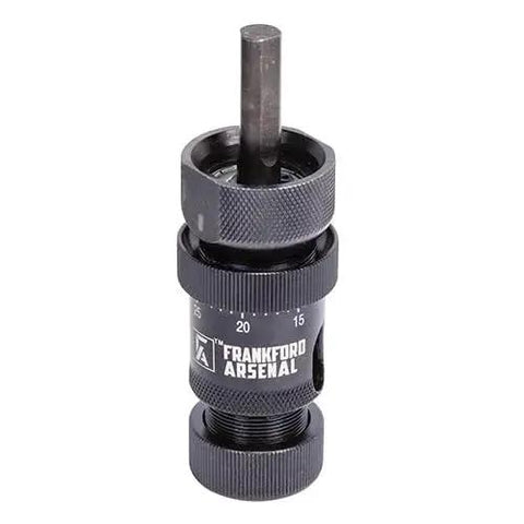 Pro Grade Universal Precision Case Trimmer For Reloading With HSS Construction And Drill Press Or Hand Drill Compatibility Depth Micrometer For Micro Adjustments Brass Shaving Ejection Port Universal Collet System And Storage Case By Frankford Arsenal