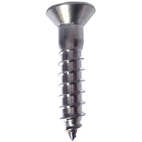 10 x 1-1/2 Inch Flat Head Phillips Wood Screws Made From Marine Grade Type 316 Stainless Steel With Partial Thread And Bright Finish