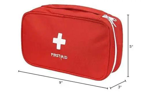 Go-To First Aid Bag For Home And Outdoor Adventures, lightweight red medical kit organizer, empty portable pouch, polyester case