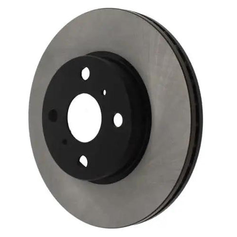 Centric Premium front brake rotor disc with black center hub and silver rotor face.