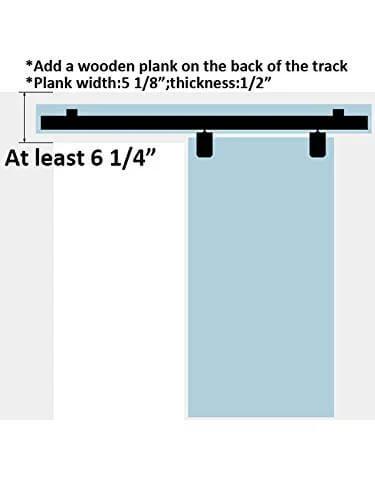 Diagram of Heavy Duty 8Ft Double Sliding Barn Door Hardware Kit With Box Track For Exterior Doors Wall Mount System.