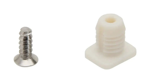 8mm Plastic Hinge Dowel Inserts With Screws For Cabinet Hinges White 50 Pieces Enough For 25 Hinges Hinges Not Included