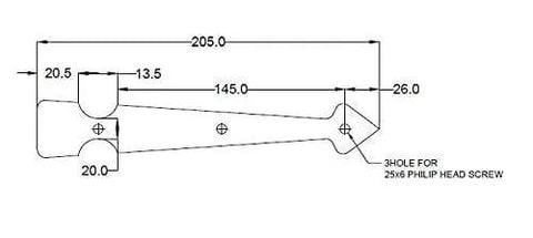 Diagram of Rustic Decorative Forged Iron False Hinge for Barn Doors, Matte Black Finish, 8 1/16 Inch Length with measurements.