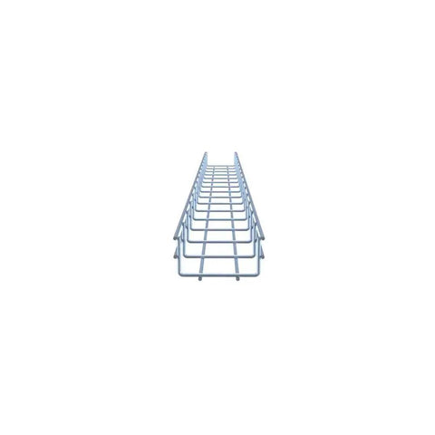Wire Mesh Cable Tray Kit Electro Zinc Plated Steel Silver 1.97 Inch By 3.94 Inch By 59.06 Inch 2 Pack front view.