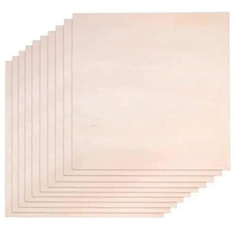 Premium Basswood Sheets for Crafts 3mm Thick for Laser Cutting and Wood Burning 12 by 12 Inch 10 Pack Ideal for Architectural Models