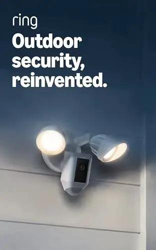 Floodlight Cam Wired Plus Outdoor Security Camera With 1080p HD And Motion Zones installed on house siding