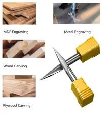 5 Piece 30 Degree CNC Router Bit Set Pro Grade With 0.5mm Tip For Engraving In Wood MDF Plywood And Metal Multi Material Carving