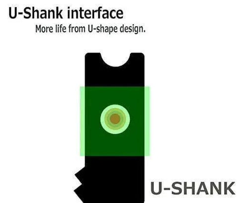 Close-up of U-Shank interface design for 20 Piece Universal Jig Saw Blade Set With Tool Bag For Wood Plastic And Metal Cutting U Shank Compatible