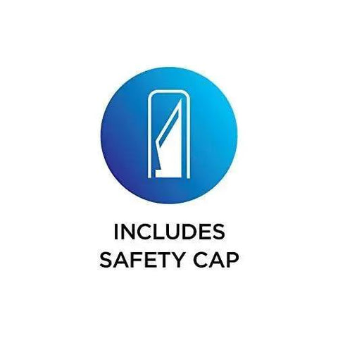 All Purpose Precision Knife With Size 2 Fine Point Blade For Clean Cuts On Medium To Heavy Materials, Durable Aluminum Handle, Easy Change Blade System, And Safety Cap For Safe Storage On The Go icon with text 'Includes Safety Cap'