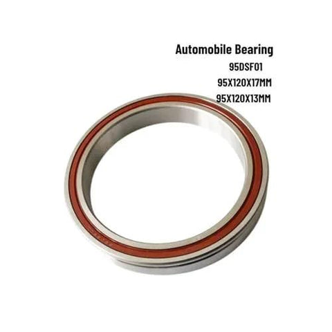 95DSF01 Deep Groove Ball Bearing 95x120x17mm and 95x120x13mm, shown in a product display with size variations.