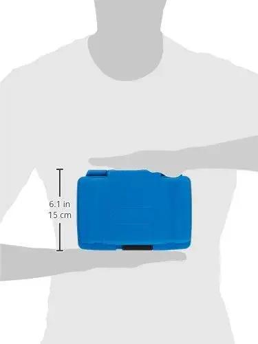 Three Eighths Drive Universal Socket Set 18 Piece in blue carrying case held against a person for size reference.
