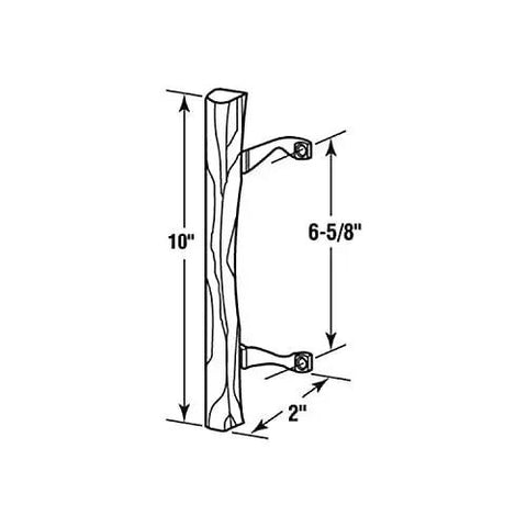 Sliding Door Wood Pull With Black Painted Brackets 6-5/8 Inch On Center Mounting Holes Hardwood Handle For Patio Doors Single Pack