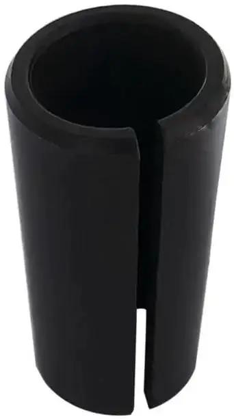 Close-up of a black reducer sleeve from the Router Collet And Nut Set With Reducer Sleeves 6 Piece Kit Includes 1/4 Inch 1/2 Inch And 12 mm Collets 1/2-3/8 Reducer 12.7-6Mm And 12.7-8Mm Adapters Built For DIYers And Pros Fits Popular Router Models