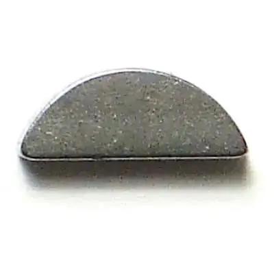 2mm By 3.7mm Woodruff Key Box Of 5 For Small Shafts, Metric Silver Finish, half-moon shape, steel material, side view