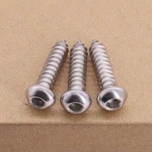 Button Head Socket Cap Screws Set For Sheet Metal And Wood M4 X 35mm 60 Pieces 304 Stainless Steel 18-8 Hex Drive 2.5mm Self Tapping Point