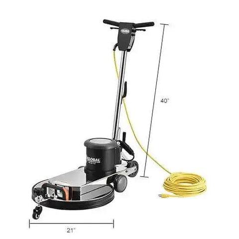 Corded High Speed Floor Burnisher, 20 Inch Cleaning Width, 120V, 1.5 HP, 1500 RPM, Includes 50 Foot Safety Power Cord