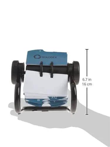 Open Metal Rotary File Organizer For Home Or Office Two And A Quarter Inch By Four Inch Holds 500 Address Cards Black Finish