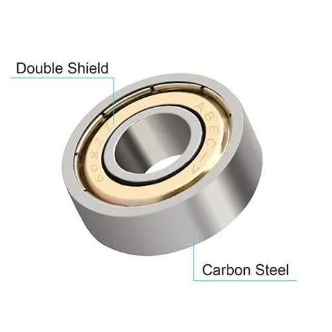 608 ZZ skate bearing, double shield, ABEC 7, carbon steel, 8x22x7mm