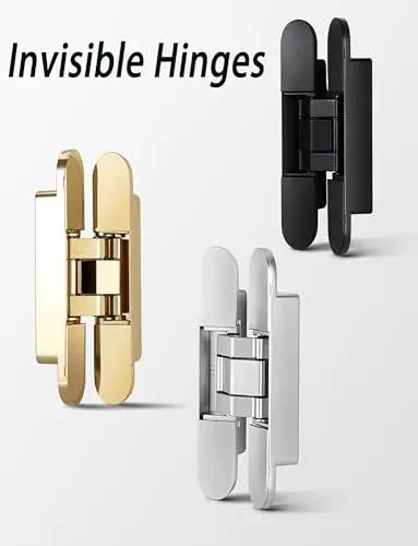 Three Pack Adjustable 180 Degree Silent Concealed Hinge In Black For Wooden Folding Doors with hidden cross structure