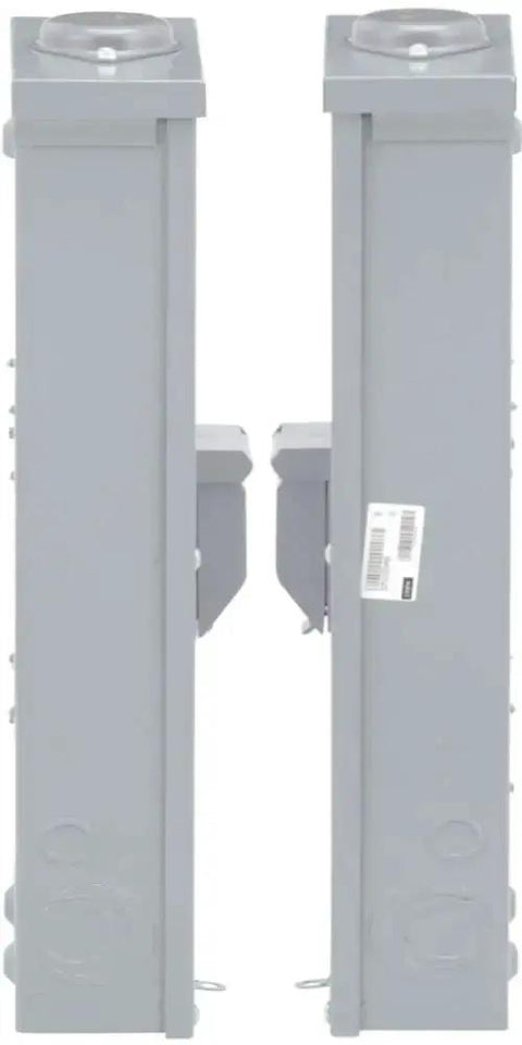 Side view of Qom2 225 Amp 2 Pole N3R Enclosure Circuit Breaker Panel QOM22225NRB. Rugged industrial steel cabinet.