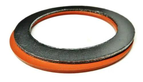 3-1/2 in gasket ring, silicone rubber and graphite, orange/black, for vacuum casting perforated flask