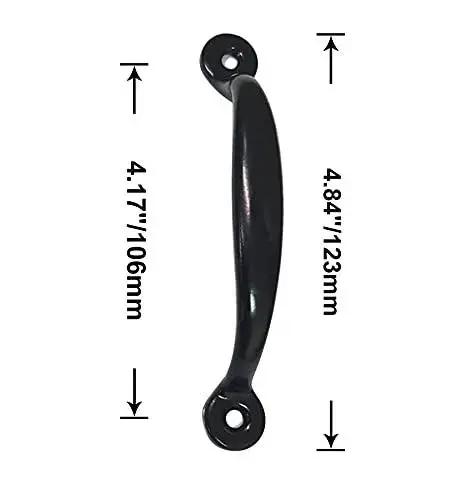 Steel Utility Grab Pull Surface Mount For Screen Door Drawer Access Panel Cabinet Lid Hatch Black 10 Pack Mounting Screws