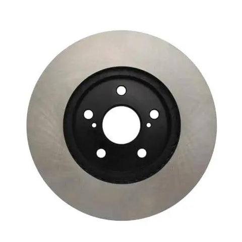 Centric Premium 120.44125 front brake rotor; silver disc with black center hub and five lug holes.
