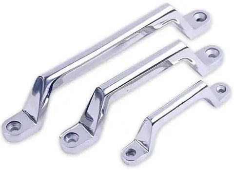 304 Stainless Steel Drawer Cabinet Pulls and Knobs Handle Hardware in satin nickel finish, three sizes displayed
