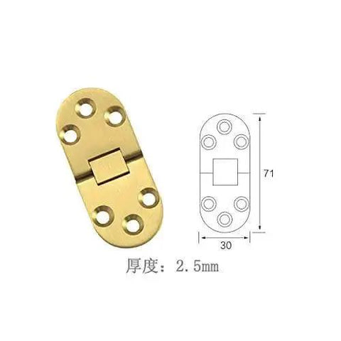 Dimensions of 2 Pcs Sewing Table Folding Flip Hinges Aircraft Grade Zinc Alloy With Chrome Plating Finish shown in diagram