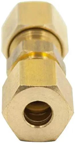 Brass Compression Tube Fitting Union Coupler 1/4 Inch OD To 1/4 Inch OD Pack Of 2 For Copper Aluminum And Thermoplastic Tubing