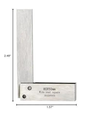 Pro Grade Machinist Square Set for Precision Layout and Machining, Wide Base 90 Degree Right Angle Ruler, Hardened 45 Steel