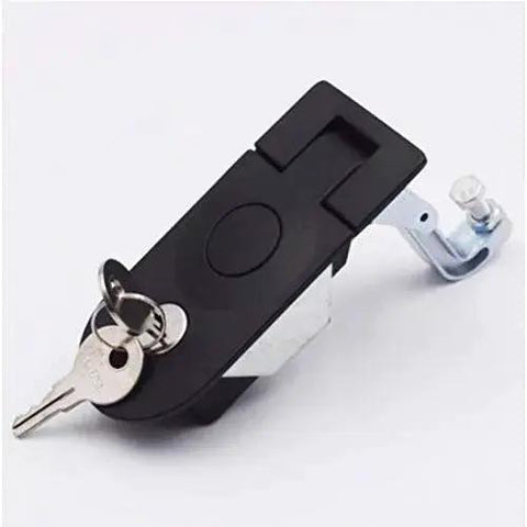 Two Piece Sealed Compression Latch Flush Mount Trigger Lever Locking Black with key visible