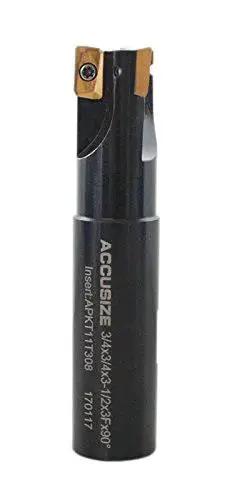 Heavy Duty Three Quarter Inch 90 Degree Square Shoulder Indexable End Mill With APKT11T3 Carbide Inserts Accusize Industrial Tools