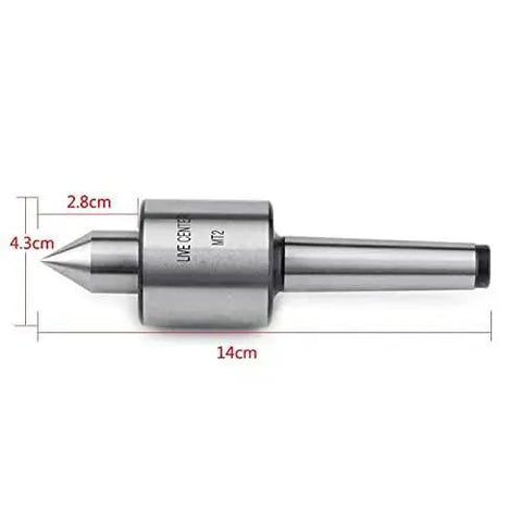 MT2 Morse Taper Live Center for Wood Lathe Heavy Duty Tailstock Live Center with 60 Degree Point T10 Steel Cone Triple Bearing