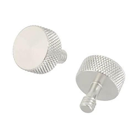 1/4-20 Thumb Screw Button Head Cap Screw Brass Nickel Plated Two-Piece Camera Accessory Replacement for Tripods and Mounts