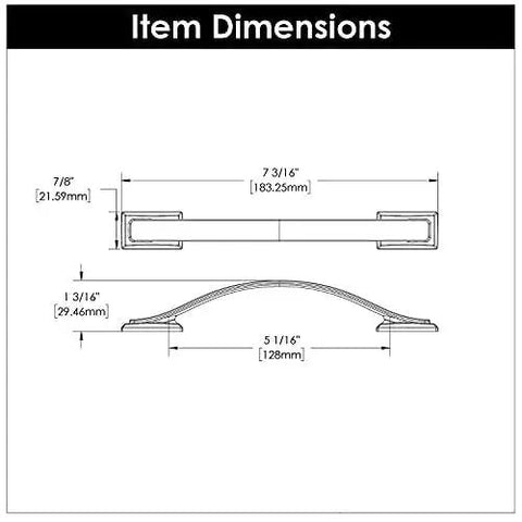 Dimensions of Solid Core Cabinet Pulls 10 Pack In Brushed Golden Brass Finish Dover Collection, showing length, width, and projection.