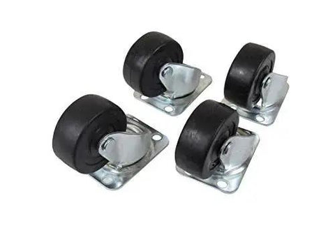 Swivel Top Plate Casters Zinc Finish With Two Inch Wheel Diameter Set Of 4 For Furniture Carts And Light Duty Equipment