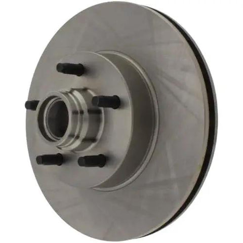 Centric 121.65051 C-Tek front brake rotor with hub and five-lug studs, silver