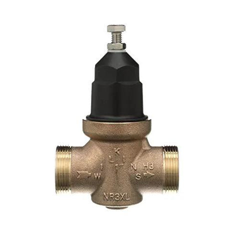Zurn Wilkins NR3XL 1 in pressure reducing valve, brass body with black adjustment cap and threaded ends