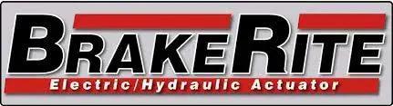 BrakeRite electric/hydraulic brake actuator logo with black lettering and red accents