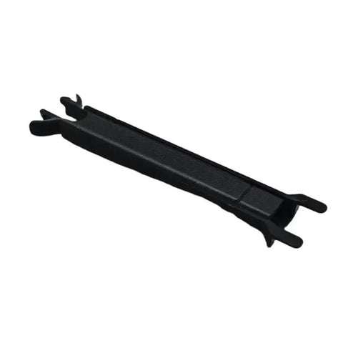 Black durable plastic Car Wire Sleeve Cable Protector For Dash Cam Installation with trough bracket, side view.