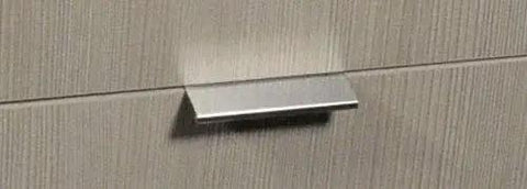 3 Inch Back Mount Finger Edge Pull Brushed Nickel Finish For Cabinets And Drawers installed on modern drawer