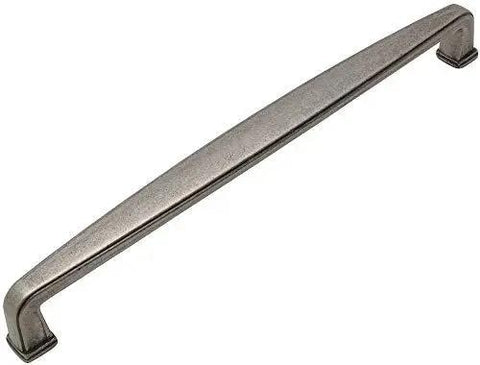 10 Pack Weathered Nickel Modern Cabinet Hardware Handle Pull Set With 7-1/2 Inch Hole Centers, angled view