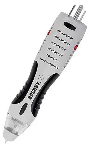 Two In One Non Contact Voltage Detector And GFCI Outlet Circuit Analyzer With 360 Degree Visual And Audible Alerts, ergonomic grip