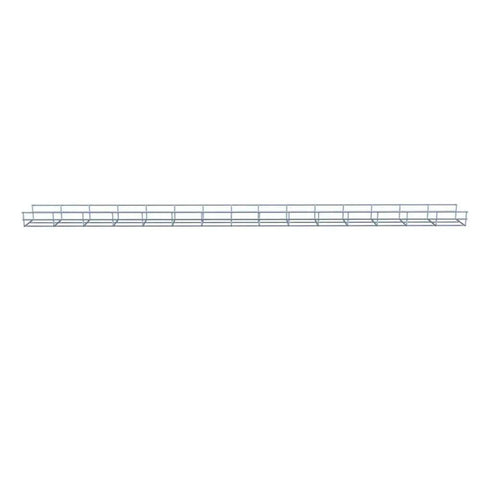 Wire Mesh Cable Tray Kit Electro Zinc Plated Steel Silver, durable cuttable cable channel for easy management, side view