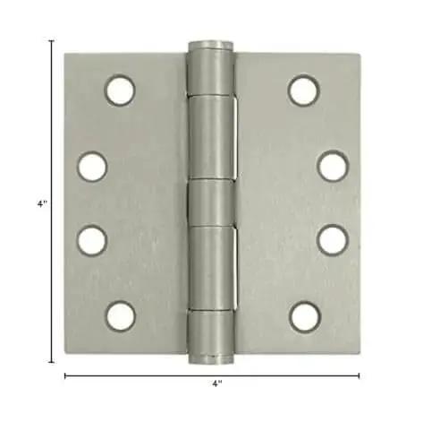 Heavy Duty 4 By 4 Inch Square Steel Door Hinges Set Of 10 With Ball Bearing For Quiet No Squeak Door Operation Antique Nickel Finish