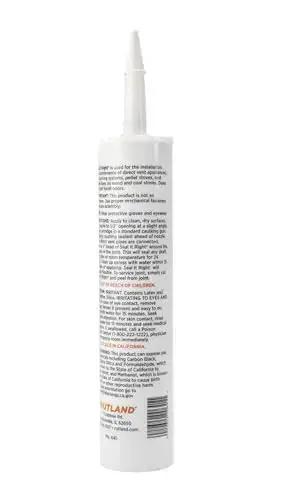 Side view of the 800 Degree Fahrenheit Flexible Latex Sealant For Direct Vent Appliances, Gas Fires, Pellet Stoves And Metal Flues A Tough, High-Heat Sealant That Expands And Contracts With Temperature Changes, Black, 10.3 oz Cartridge.
