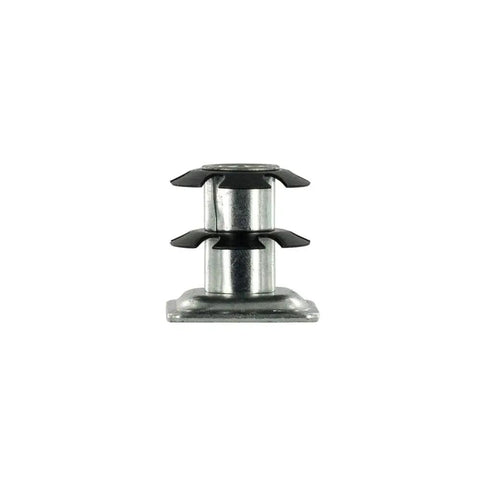 Threaded Caster Insert For 1 Inch Square Tube 16-18 Gauge, Heat Treated Steel, 3/8-16 Thread, Deep Set Mounting For Secure Fit, Flush Finish